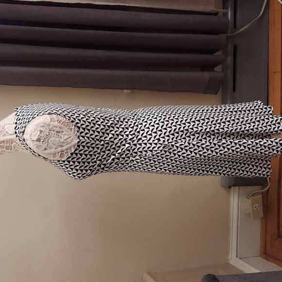 NEW YORK AND CO Geometric Print Pullover Sleeveless Fit and Flare Dress - Picture 6 of 11